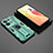 Silicone Matte Finish and Plastic Back Cover Case with Magnetic Stand T02 for Oppo Reno8 Pro 5G Green