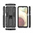 Silicone Matte Finish and Plastic Back Cover Case with Magnetic Stand T04 for Samsung Galaxy A12