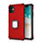 Silicone Matte Finish and Plastic Back Cover Case with Magnetic Stand Z01 for Apple iPhone 11 Red