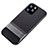 Silicone Matte Finish and Plastic Back Cover Case with Stand A01 for Apple iPhone 11 Pro Max Gray