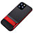 Silicone Matte Finish and Plastic Back Cover Case with Stand A01 for Apple iPhone 11 Pro Max Red