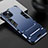 Silicone Matte Finish and Plastic Back Cover Case with Stand A01 for Apple iPhone 13 Mini Blue