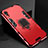 Silicone Matte Finish and Plastic Back Cover Case with Stand A01 for Apple iPhone XR Red