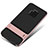 Silicone Matte Finish and Plastic Back Cover Case with Stand A01 for Huawei Mate 20 Pro Rose Gold