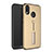 Silicone Matte Finish and Plastic Back Cover Case with Stand A01 for Huawei P20 Lite Gold