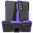 Silicone Matte Finish and Plastic Back Cover Case with Stand A01 for Motorola Moto Edge Lite 5G Purple