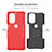 Silicone Matte Finish and Plastic Back Cover Case with Stand A01 for Motorola Moto G51 5G