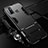 Silicone Matte Finish and Plastic Back Cover Case with Stand A01 for Oppo A33 Black