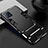 Silicone Matte Finish and Plastic Back Cover Case with Stand A01 for Oppo A72 5G Black