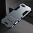 Silicone Matte Finish and Plastic Back Cover Case with Stand A01 for Oppo R15X Gray