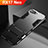 Silicone Matte Finish and Plastic Back Cover Case with Stand A01 for Oppo RX17 Neo Black