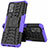 Silicone Matte Finish and Plastic Back Cover Case with Stand A01 for Realme 7 Pro Purple
