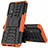 Silicone Matte Finish and Plastic Back Cover Case with Stand A01 for Realme Narzo 20 Pro Orange