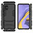 Silicone Matte Finish and Plastic Back Cover Case with Stand A01 for Samsung Galaxy A51 4G