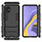 Silicone Matte Finish and Plastic Back Cover Case with Stand A01 for Samsung Galaxy M40S