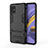 Silicone Matte Finish and Plastic Back Cover Case with Stand A01 for Samsung Galaxy M40S Black