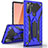 Silicone Matte Finish and Plastic Back Cover Case with Stand A01 for Samsung Galaxy Note 10 5G Blue