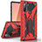 Silicone Matte Finish and Plastic Back Cover Case with Stand A01 for Samsung Galaxy Note 10 5G Red