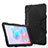 Silicone Matte Finish and Plastic Back Cover Case with Stand A01 for Samsung Galaxy Tab S6 10.5 SM-T860 Black