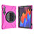 Silicone Matte Finish and Plastic Back Cover Case with Stand A01 for Samsung Galaxy Tab S7 4G 11 SM-T875 Hot Pink