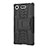 Silicone Matte Finish and Plastic Back Cover Case with Stand A01 for Sony Xperia XZ1 Compact Black