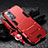 Silicone Matte Finish and Plastic Back Cover Case with Stand A01 for Xiaomi Mi 12 5G Red