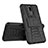 Silicone Matte Finish and Plastic Back Cover Case with Stand A02 for Huawei G10 Black