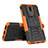 Silicone Matte Finish and Plastic Back Cover Case with Stand A02 for Huawei G10 Orange