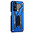 Silicone Matte Finish and Plastic Back Cover Case with Stand A02 for Realme 7 Blue
