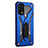 Silicone Matte Finish and Plastic Back Cover Case with Stand A02 for Realme 7 Pro Blue