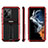 Silicone Matte Finish and Plastic Back Cover Case with Stand A02 for Samsung Galaxy S23 Ultra 5G