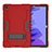 Silicone Matte Finish and Plastic Back Cover Case with Stand A02 for Samsung Galaxy Tab A7 4G 10.4 SM-T505 Red