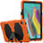 Silicone Matte Finish and Plastic Back Cover Case with Stand A02 for Samsung Galaxy Tab S5e 4G 10.5 SM-T725 Orange