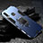 Silicone Matte Finish and Plastic Back Cover Case with Stand A03 for Huawei Nova 3e Blue