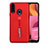 Silicone Matte Finish and Plastic Back Cover Case with Stand A03 for Samsung Galaxy A20s Red