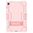 Silicone Matte Finish and Plastic Back Cover Case with Stand A03 for Samsung Galaxy Tab S5e 4G 10.5 SM-T725 Rose Gold