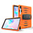 Silicone Matte Finish and Plastic Back Cover Case with Stand A03 for Samsung Galaxy Tab S6 10.5 SM-T860 Orange