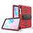 Silicone Matte Finish and Plastic Back Cover Case with Stand A03 for Samsung Galaxy Tab S6 10.5 SM-T860 Red