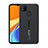 Silicone Matte Finish and Plastic Back Cover Case with Stand A03 for Xiaomi Redmi 9 India Black