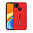 Silicone Matte Finish and Plastic Back Cover Case with Stand A03 for Xiaomi Redmi 9 India Red