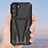 Silicone Matte Finish and Plastic Back Cover Case with Stand A04 for Samsung Galaxy S21 5G