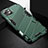 Silicone Matte Finish and Plastic Back Cover Case with Stand A05 for Apple iPhone 13