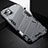 Silicone Matte Finish and Plastic Back Cover Case with Stand A05 for Apple iPhone 13