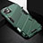 Silicone Matte Finish and Plastic Back Cover Case with Stand A05 for Apple iPhone 13 Mini