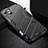 Silicone Matte Finish and Plastic Back Cover Case with Stand A05 for Apple iPhone 13 Mini Black