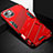 Silicone Matte Finish and Plastic Back Cover Case with Stand A05 for Apple iPhone 13 Mini Red