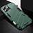 Silicone Matte Finish and Plastic Back Cover Case with Stand A05 for Apple iPhone 13 Pro Max