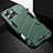 Silicone Matte Finish and Plastic Back Cover Case with Stand A05 for Apple iPhone 14 Pro Max