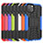 Silicone Matte Finish and Plastic Back Cover Case with Stand A07 for Apple iPhone 13