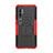 Silicone Matte Finish and Plastic Back Cover Case with Stand D01 for Xiaomi Mi Note 10